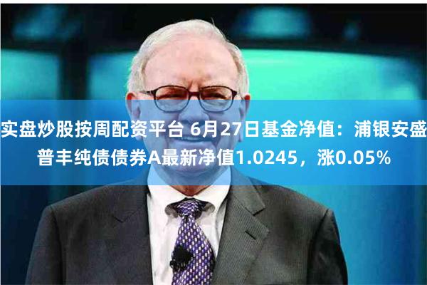 实盘炒股按周配资平台 6月27日基金净值：浦银安盛普丰纯债债券A最新净值1.0245，涨0.05%